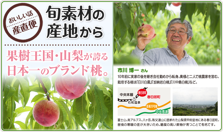 旬素材の産地から　果樹王国・山梨が誇る日本一のブランド桃。
