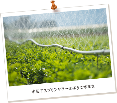 水圧でスプリンクラーのように水まき