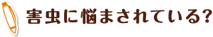 害虫に悩まされている？