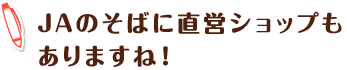 JAのそばに直営ショップもありますね！