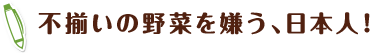 不揃いの野菜を嫌う、日本人！