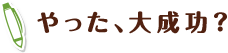 やった、大成功？