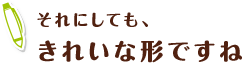 それにしても、きれいな形ですね