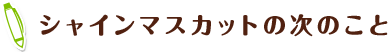 シャインマスカットの次のこと