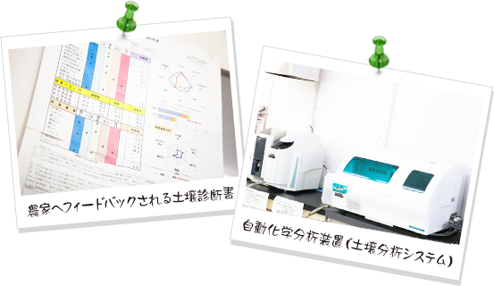 農家へフィードバックされる土壌診断書  自動化学分析装置（土壌分析システム）