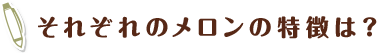 それぞれのメロンの特徴は？